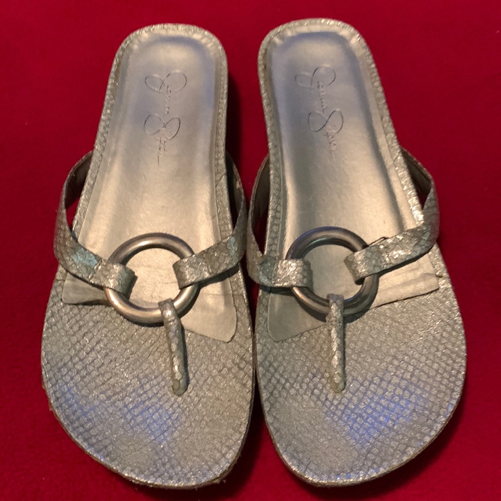 Silver Jessica Simpson Florie thong sandal